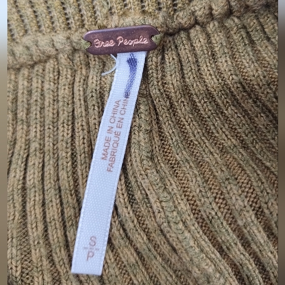 Free People Golden Hour Mustard Yellow Sweater Knit Flare Leg Pants - Picture 3 of 6